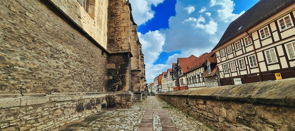 Historische Altstadt von Schöningen mit der Kirche St. Vincenz